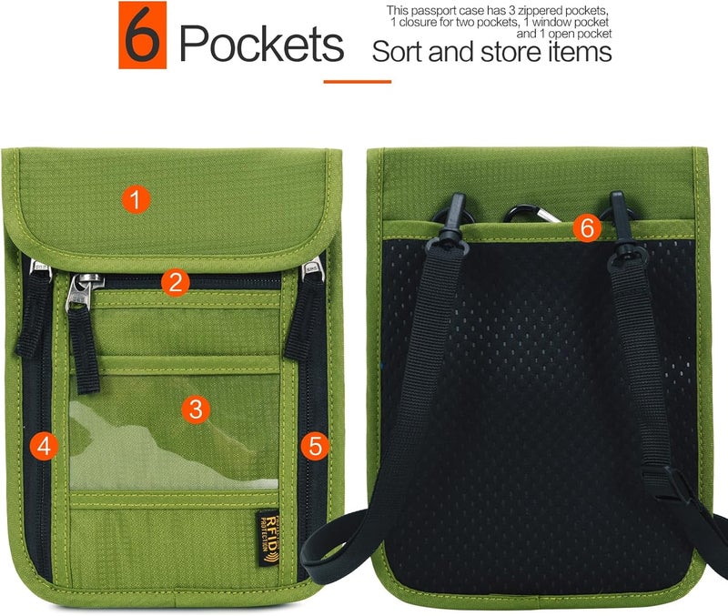 Arouselove Neck Wallet Lightweight RFID Blocking Waterproof Travel Pouch for Women Men - Image 2